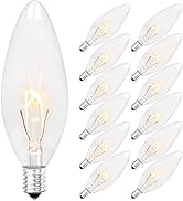 Brightever Vintage Incandescent Light Bulbs 40Watt B10 380 Lumens, Clear Dimmable E12 Edison Cand...