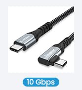 Fasgear USB-C to USB C Cable 100W Power Delivery 3ft 90 Degree 10Gbps Type C 3.1 Gen 2 Cord 