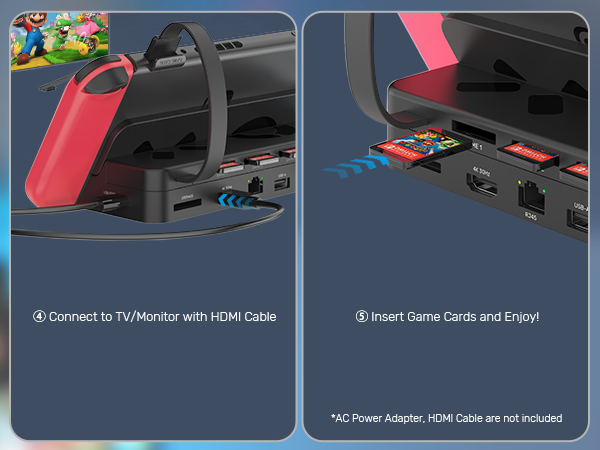 Switch Dock Station with Game Card Reader