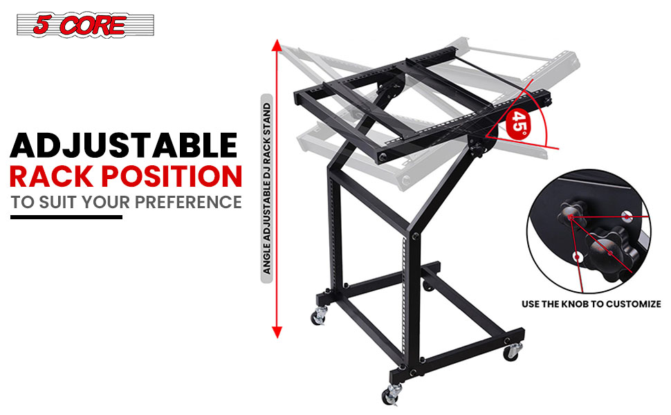 DJ Mixer Stand, Rack Mount Rolling Stage Cart, audio mixer stand, mixer stand music, dj stands