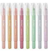 BRYTEFY Bible Highlighters and Pens No Bleed, 8 Pack Assorted Pastel Colors Gel Highlighters Set,...