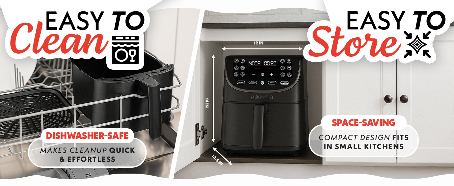 13.39"D x 13.39"W x 15"H Easy to Store Air frying machine 