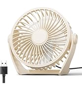 Edvision USB Desk Fan, 5 Inch Small Portable Fan, 3 Speeds Powerful Wind Mini Personal Desktop Fa...
