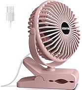 HONYIN USB Clip on Fan, 720° Rotation Small Desk &amp; Clip Fan, Personal Cooling Fan with Sturdy Cla...