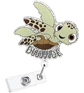 Funny Turtle Badge Reel, Retractable Decorative Card Reel, Cute Pediatric Nurse Badge Reel, Work ...