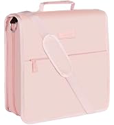 SUNEE Zipper Binder 3 Ring, 3 Inch O-Ring with Handle and Shoulder Strap, 600-Sheet Capacity, 5-T...