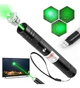 JANHER Green Laser Pointer High Power Pen - Long Range Rechargeable Laser Beam, USB Charging for ...