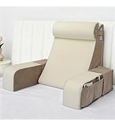 Vekkia 21" Reading Pillow for Sitting Up in Bed, 60° Ergonomic Wedge Back Pillow with Multi-Densi...