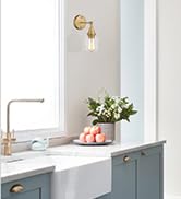 VICNIE Gold Wall Sconce, 1-Light Wall Light Fixtures with Clear Glass Shade, Modern Bathroom Vani...