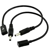 UpperFu 2 Pcs DC Power 3.5mm x 1.35mm Male Plug to Micro USB Female Jack Power Adapter Cable Cord