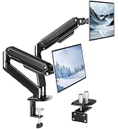 monTEK Dual Monitor Stand for Desk, 17-32 Inch Mechanical Spring Dual Arm, Heavy Duty Steel Adjus...
