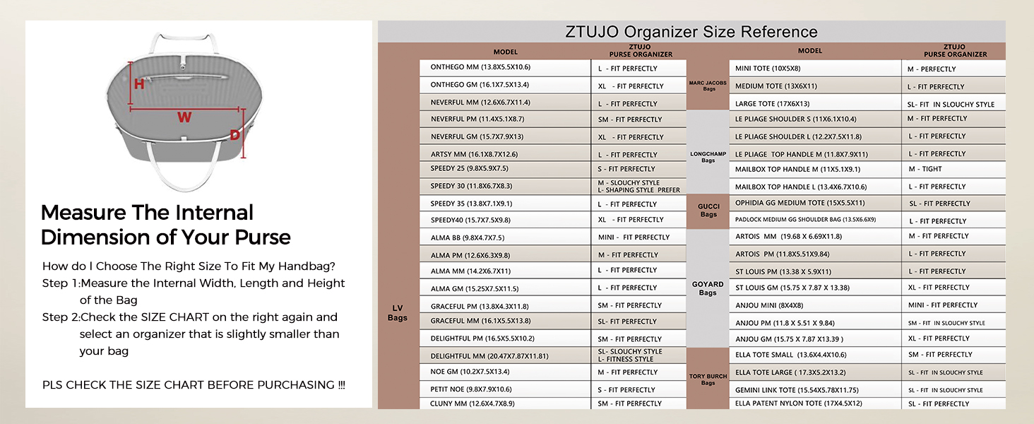 ZTUJO Purse Organizer Insert