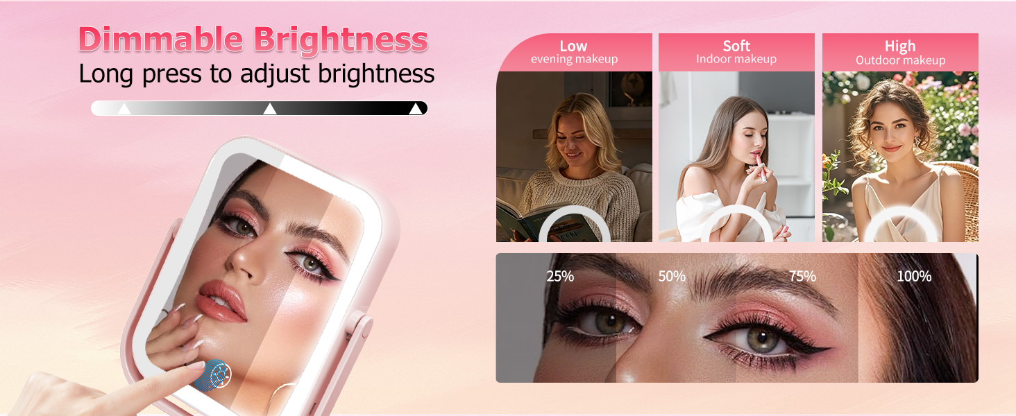 travel light up mirror