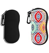 Hion Sunglasses Case Ultra Light Neoprene Zipper Eyeglass Soft Case with Belt Clip