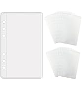 24pcs A6 Binder Pockets Zipless Cash Envelopes Loose Leaf Binder Sleeves Frost PVC Sheet Protecto...