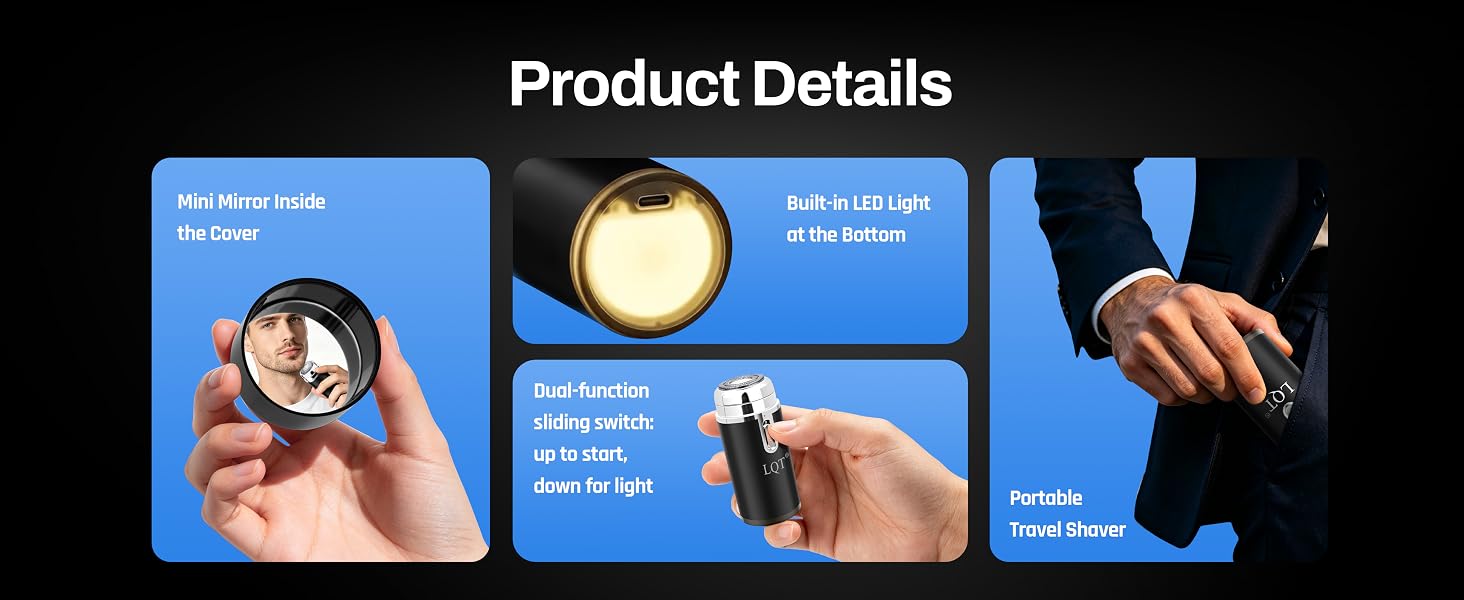 LQT Portable Electric Shaver for Men
