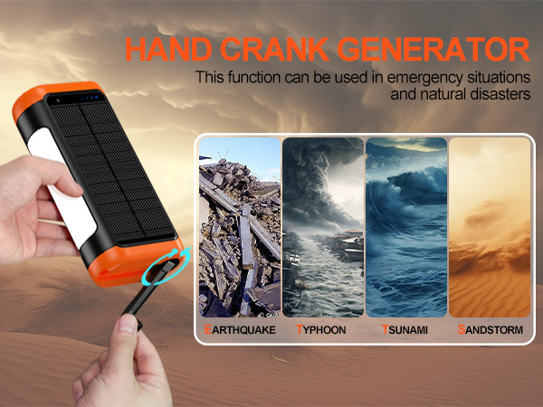 solar powered power bank solar power bank portable charger solar charger power bank crank generator 