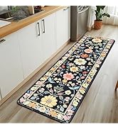 AQQA Vintage Floral Area Rug, 2x6 Washable Runner Rug for Hallway Entryway, Farmhouse Non Slip No...