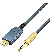 MeloAudio 10FT USB Guitar Cable Guitar Cord USB 2.0 Male to 6.35mm 1/4 Inch TS Mono Jack Connecto...