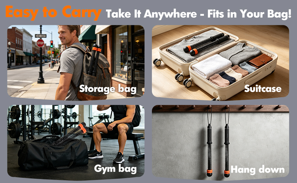 Portable cordless battle rope, use anywhere for efficient workouts.