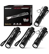 RISEMART Keychain Flashlight, Small Mini Pocket Led Pen Light Super Bright EDC Waterproof 3.5inch...