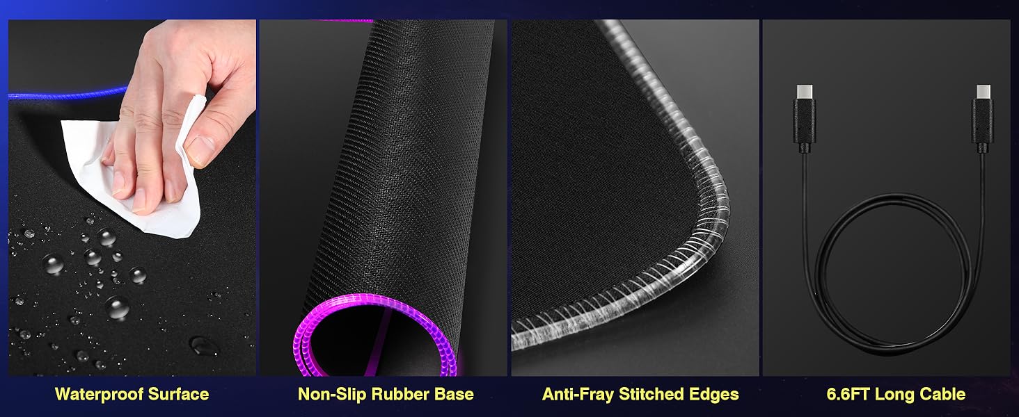 RGB Gaming Mouse Pad with Wireless Charging Phone Stand