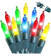 Joomer Mini Christmas String Lights - 19.5FT 100 LED Plug-in String Light, Connectable Waterproof...