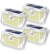 Solar Motion Sensor Lights Outdoor, [3 Modes/4 Pack/188 LED] 270° Wide Angle Lighting, Security S...