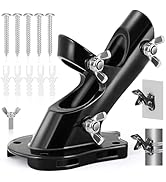 Flag Pole Holder, Anovo Flag Pole Brackets Mount Outside House Heavy-Duty Aluminum Metal Rust Pro...