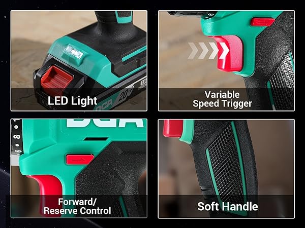 power drill with LED light