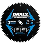CRALY 10 Inch 80 Teeth Aluminum and Non-Ferrous Metal Cutting Circular Saw Blade, 5/8 Inch Arbor,...