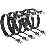 ApoJodly Cat 6 Ethernet Cable 6FT 5-Pack, Patch Cable 6 Foot (Cat 6 Cable, Internet RJ45 Cord, Ne...