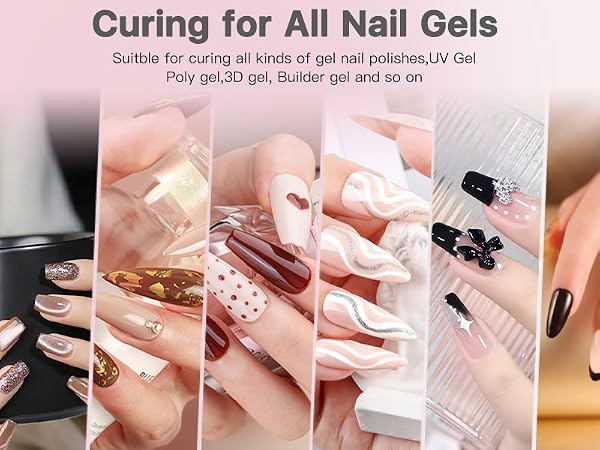 This is a nail lamp that can solidify most nail gel, such as Polish gel, LED gel and Builder gel