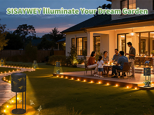 SISAYWEY Solar Garden Plant Lights Outdoor Waterproof Decorative Lamp Flower Stand Yard Patio Floor