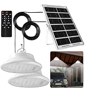 Solar Shed Light Pendant Light Day and Night Auto Dusk to Dawn Solar Light Indoor and Outdoor wit...