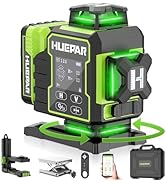 Huepar Laser Level 360 Self Leveling, W04CG Upgraded 4x360° Bluetooth Construction Lazer Leveler ...