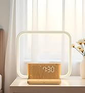 Sunrise Alarm Clock with Wireless Charging Desk Touch Lamp 3 Level Dimmable Wake-up Light Bedside...