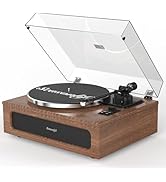 Record Player Turntable for Vinyl Records Built-in 4 Stereo Speakers All in 1 Vinyl Player Belt D...