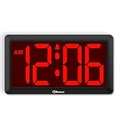 Soobest 9.5 Inch Large Digital Wall Clock Battery Operated, Auto &amp; Manual Dimmer Display, Easy to...