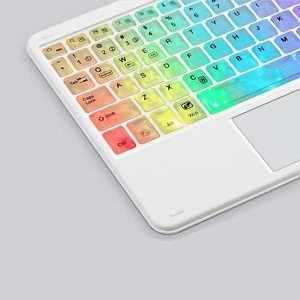 7-Color Backlit Ultra-Slim Transparent Bluetooth Keyboard with Built-in Touchpad and Mouse
