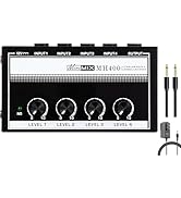 HSCLPM Headphone Amplifier with Audio Cable, HA400 4-Channel Metal Stereo Audio Amplifier, Mini E...