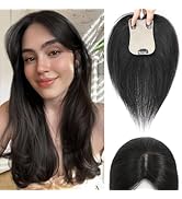 LEDIZE Hair Toppers for Women Real Human Hair, 360° Cover Middle Part Human Hair Toppers for Wome...