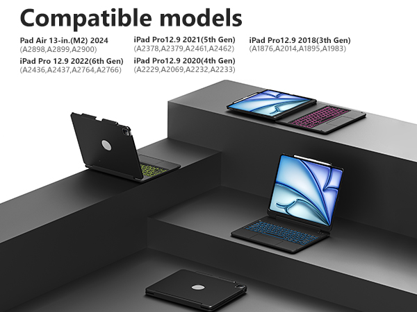 Keyboard Case for iPad Air 13 inch and Pro 12.9