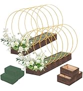36Pack Floral Hoop Centerpiece Kit, 12Pcs 12'' Metal Floral Hoop Centerpiece with Stand+ 12Pcs Wo...