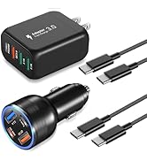 65W USB C Car Charger, Bangfun 4-Port Dual USB C &amp; USB A Car Power Cigarette Lighter Adapter QC+P...