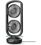 Dr. Prepare Small Tower Fan Oscillating Table Fans with 270° Tilt, 105° Oscillating, 3 Speeds and...
