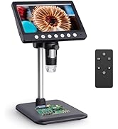 Microscope-LCD Digital Coin Microscope 500x, Coin Magnifier with 8 Adjustable LED Lights, PC View...