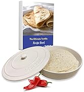 8 Inches Ceramic Tortilla Warmer by StarBlue with FREE Recipes ebook - White, Insulated One Hour ...
