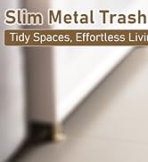 Slim Metal Trash Can for Bathroom bedroom 2.4 Gallon Wastebasket