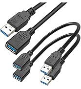SaiTech IT 2 Pack 15cm Short USB 3.0 Male A to Female A Extension Cable 5GBps for Laptop/PC/Mac/P...